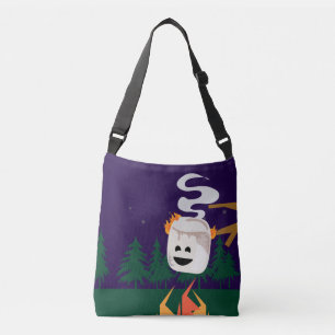 Marshmallow Campfire Cute Tecknad Roligt Design Axelväska