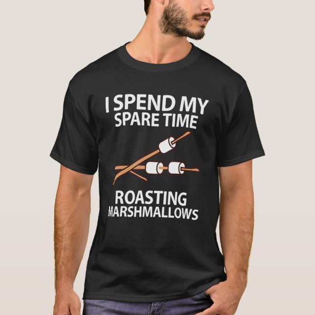 Marshmallow Campfire Roasting Chocolate Smore Camp T Shirt (Framsida)
