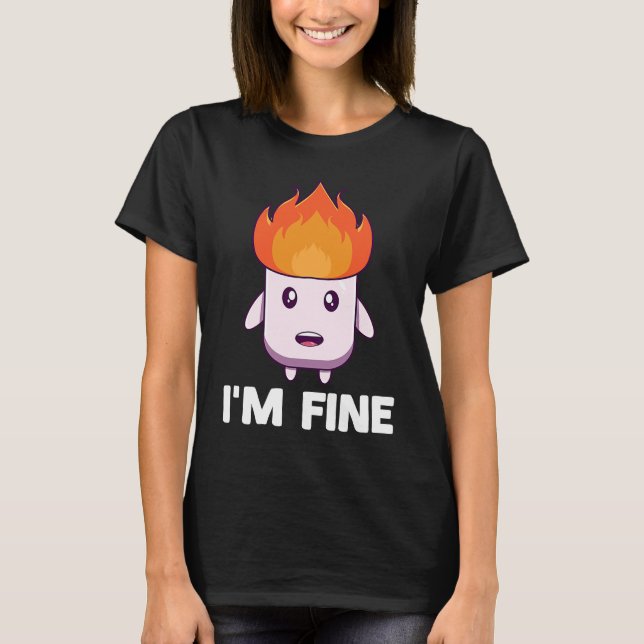 Marshmallow Campfire Roasting Chocolate Smore Camp T Shirt (Framsida)
