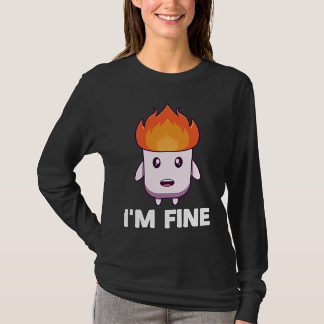 Marshmallow Campfire Rostning Choklad Smore Camp T Shirt (Framsida)