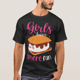 Marshmallow Camping Campfire Kvinnor Flickor Ha Sm T Shirt