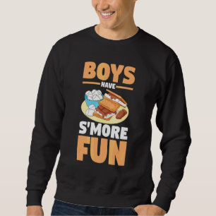 Marshmallow Camping Smore Pojkar som campar har S' Lång Ärmad Tröja