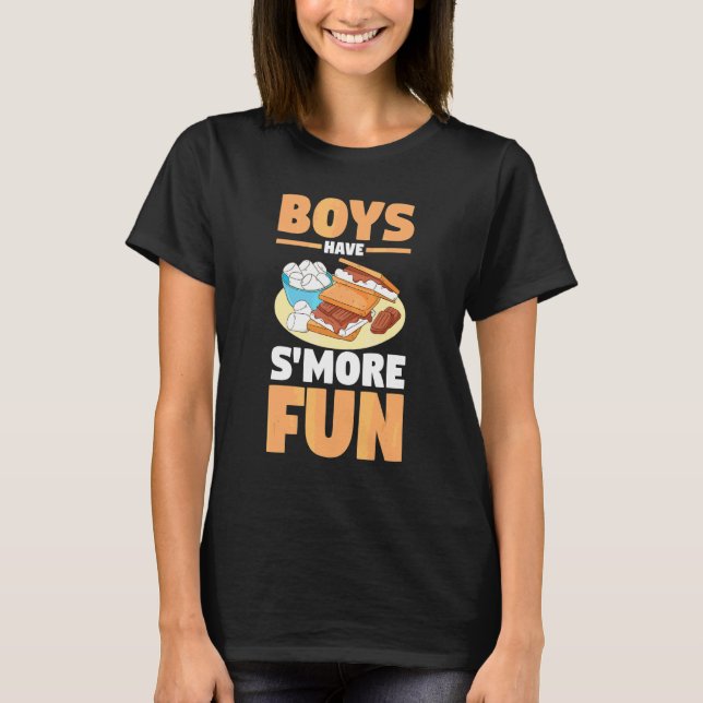 Marshmallow Camping Smore Pojkar som campar har S' T Shirt (Framsida)