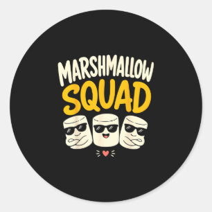 Marshmallow familj lägereld s'mores  runt klistermärke
