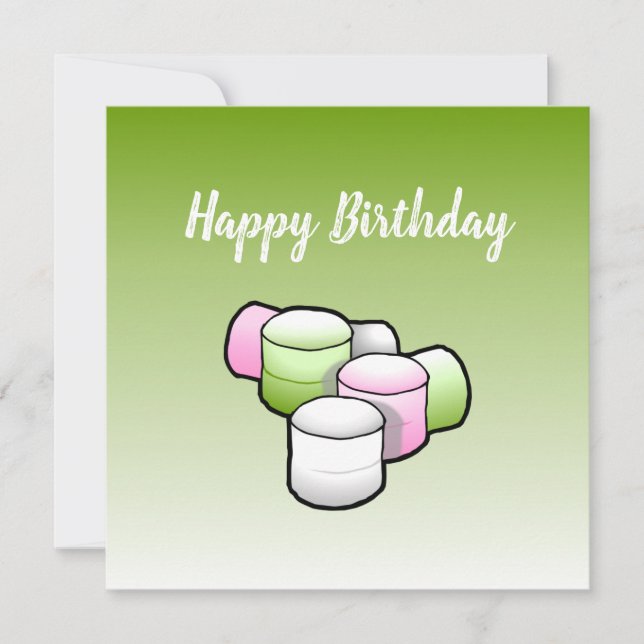 Marshmallow Födelsedags Kort (Framsida)