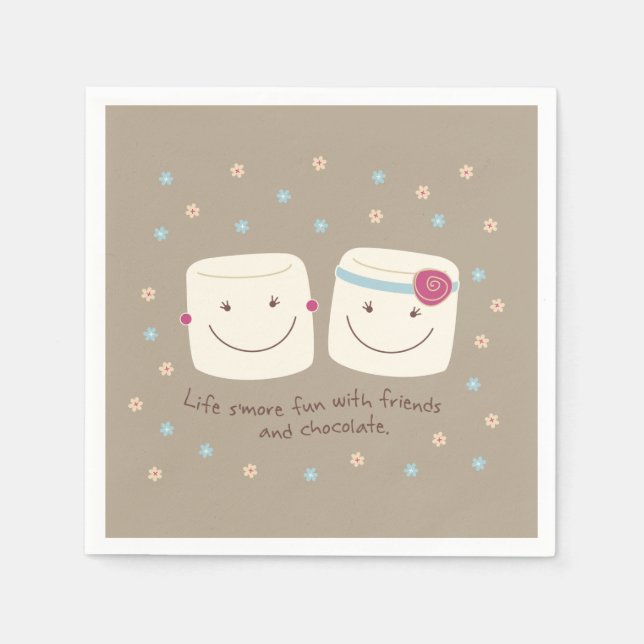Marshmallow Friends and Chocolate Napkins Pappersservett (Framsidan)