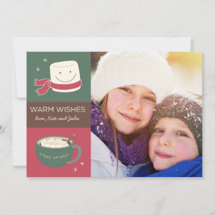 Marshmallow hoat kort för chokladhelgdagfoto