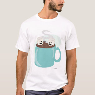 Marshmallow in Kopp Cute Roligt Hett Tub Food Teck Tee