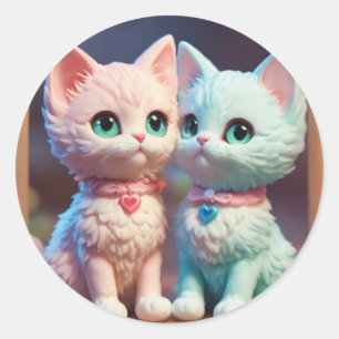 Marshmallow Kattunge Dreams Runt Klistermärke