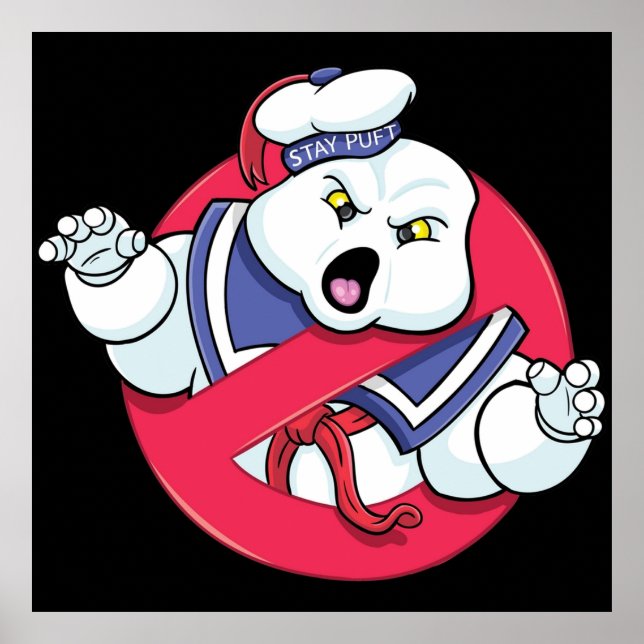 Marshmallow Man Stop Puft and Coola Tecknad Poster (Framsidan)