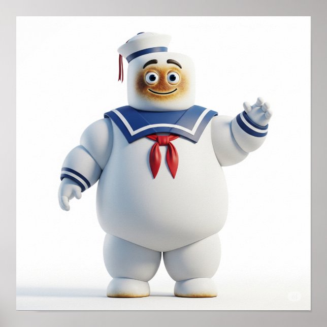 Marshmallow Monster Sailor Design Poster (Framsidan)
