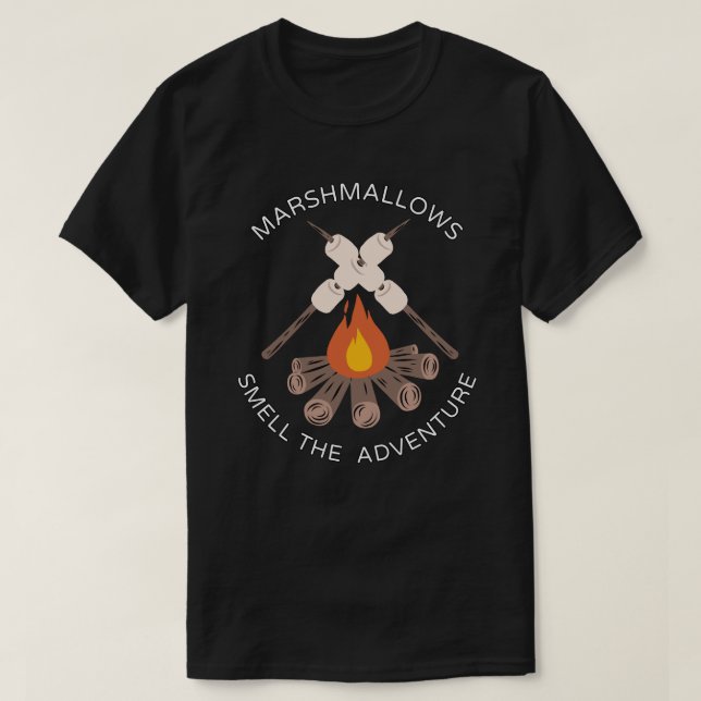 Marshmallow på Campfire T Shirt (Design framsida)