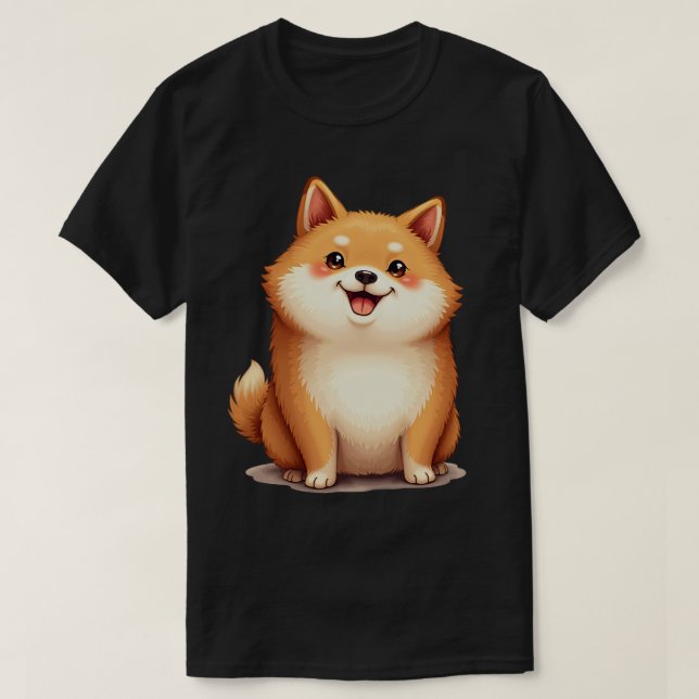 Marshmallow Shiba T Shirt (Design framsida)