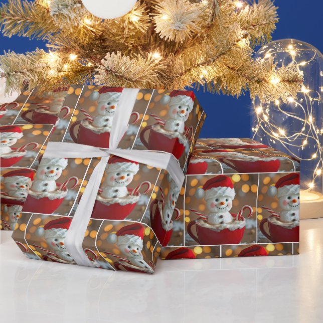 Marshmallow Snömannen I Varm Choklad Presentpapper (Helgdagar)