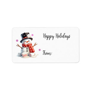 Marshmallow Snömannen Julpresent Tag Adressetikett