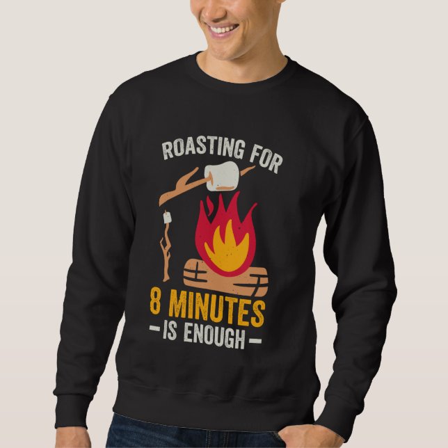 Marshmallow Soft Sweets Rosting i 8 minuter Lång Ärmad Tröja (Framsida)