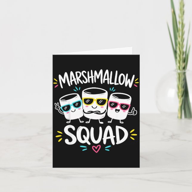 Marshmallow-squad familjelägereld  kort (Framsida)