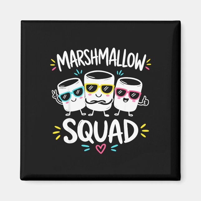 Marshmallow-squad familjens lägereld  magnet (Framsidan)