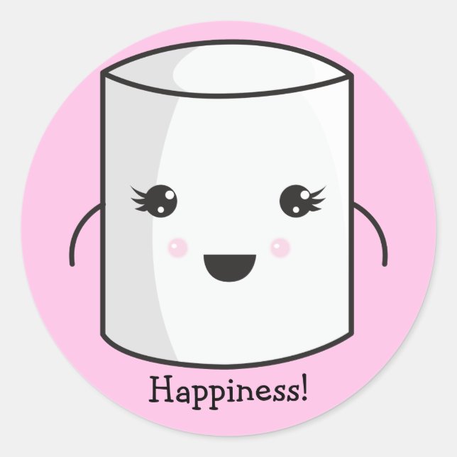 Marshmallow Stickers Runt Klistermärke (Framsida)