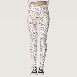 Marshmallow Stjärna Kawaii Pastell Färg Leggings