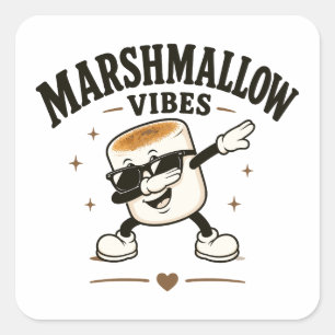 Marshmallow-vibbar Fyrkantigt Klistermärke