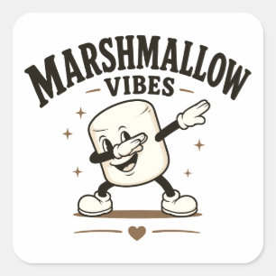 Marshmallow-vibbar Fyrkantigt Klistermärke
