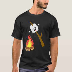 Marshmallow Womenmen Camping Campfire Tee