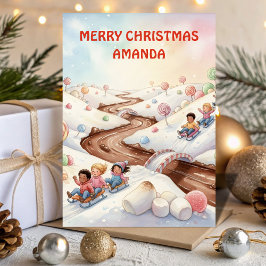Marshmallow World Christmas Kids Card Helgkort