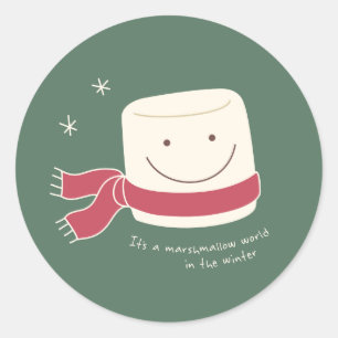 Marshmallow World-julstickers Runt Klistermärke