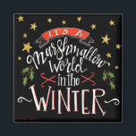 Marshmallow World Roligt Festive Chalkboard Magnet<br><div class="desc">Roligt Juloffert, perfekt för att sprida lite helgdag. Den här söta magneten fångar säsongens innersta väsen med roligt färg och en liknande hand plockade Inspiritivitetskonst. Överraska din familj och dina vänner och sätt en magisk helgdag på kylskåpet. Vill du ha lite julmagneter till din butik/butik? Zazzle erbjuder volymrabatter! Följ även...</div>