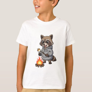 Marshmallowrosting tvättbjörnshoodie barn t shirt