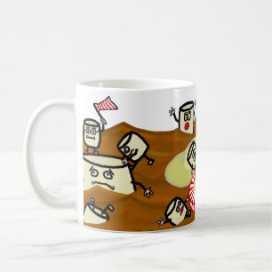 Marshmallows som drunknar i varm choklad kaffemugg