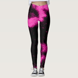 Marshmello Rosa Black Light Remix Dance Leggings