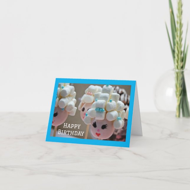*MARSHMELLOW HEADS SAY *LYCKLIG 10:e BIRTHDAY* Kort (Framsida)