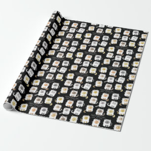 MARSHmeowLOWS Whimsical Ordlek Cat Marshmallow Presentpapper