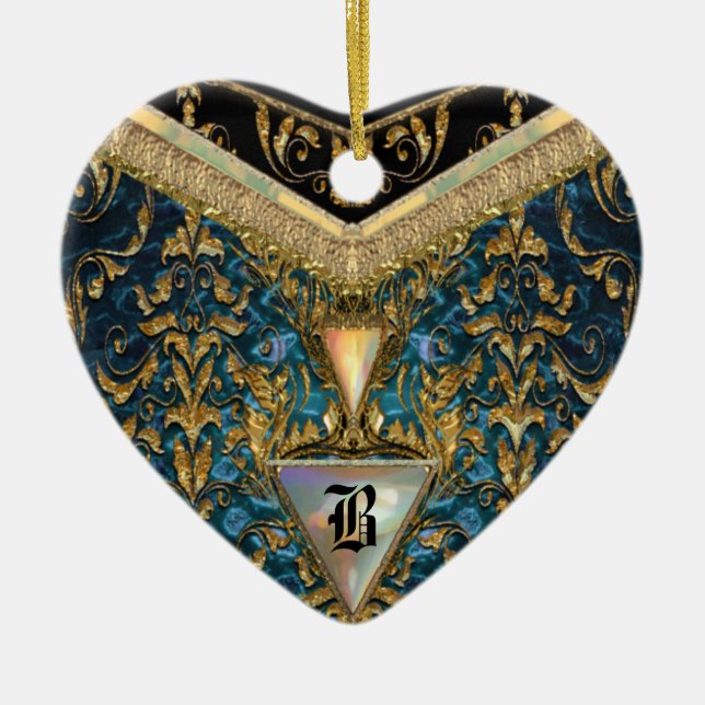 Marshwell Cordell VictorianMonogram Julgransprydnad Keramik (Framsidan)