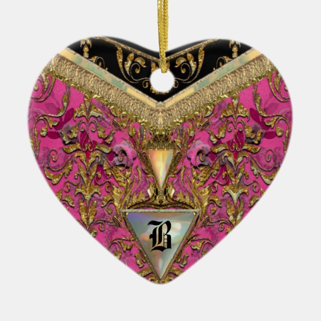 Marshwell VictorianMonogram Julgransprydnad Keramik (Framsidan)