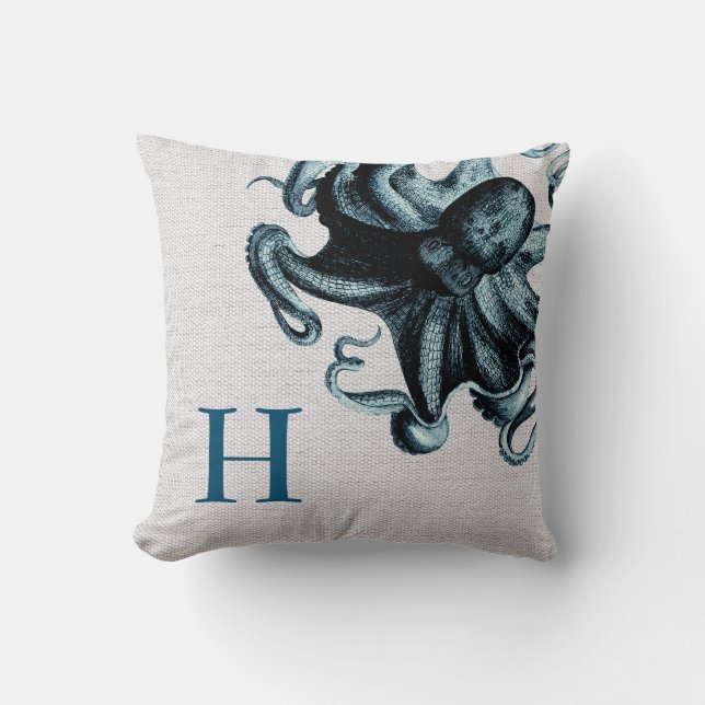 Marsiga Octopus Monogramme Kudde (Framsida)
