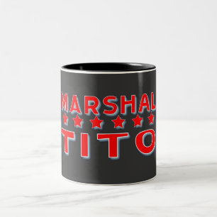MARSKALK TITO JUGOSLAVIEN Två-Tonad MUGG