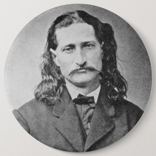 Marskalk Wild Bill Hickok gammal västern revolverm Knapp (Framsida)