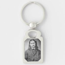Marskalk Wild Bill Hickok gammal västern revolverm Rektangulärt Silverfärgad Nyckelring