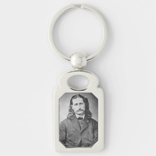 Marskalk Wild Bill Hickok gammal västern revolverm Rektangulärt Silverfärgad Nyckelring
