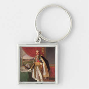 MarskalkAndre Massena hertig av Rivoli, 1814 Fyrkantig Silverfärgad Nyckelring