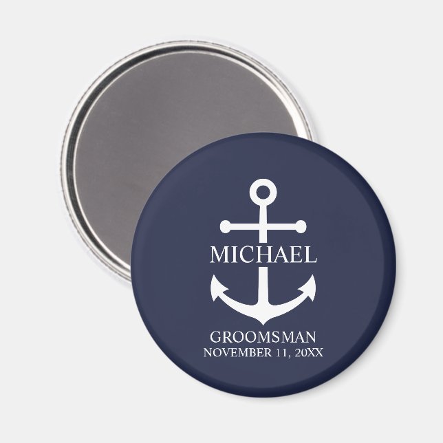 Marskalkar för blå ankarpunkt i marinflottan magnet (Front/Back)
