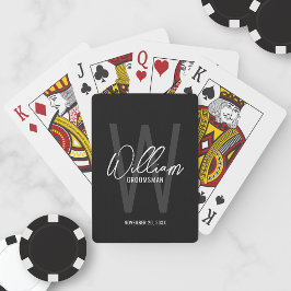 Marskalkar för Black Modern Script Personlig Casinokort
