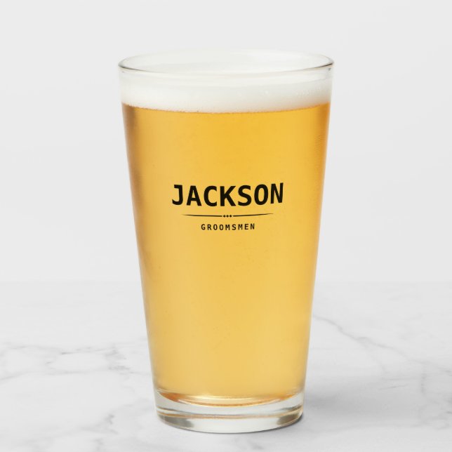 Marskalkar för Black Modern Simple Namn Personlig Glaskopp (Framsida fylld)