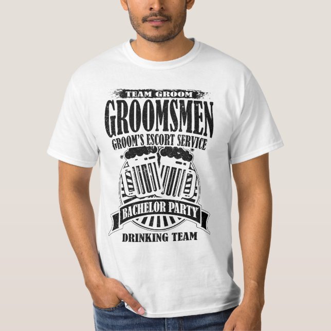 Marskalkar Grooms Escort Service Bachelor Party Tee (Framsida)