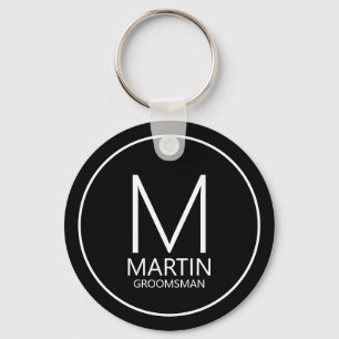 Marskalkar i Black Modern Personlig Monogram&Namn Nyckelring