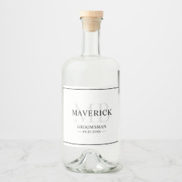 Marskalkar - Monogram Wedding Favors Best Man Spritflaskor Etikett