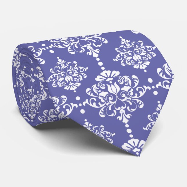 Marskalkarna Bröllop för Blommigt av periwinkle-dä Slips (Rullad)